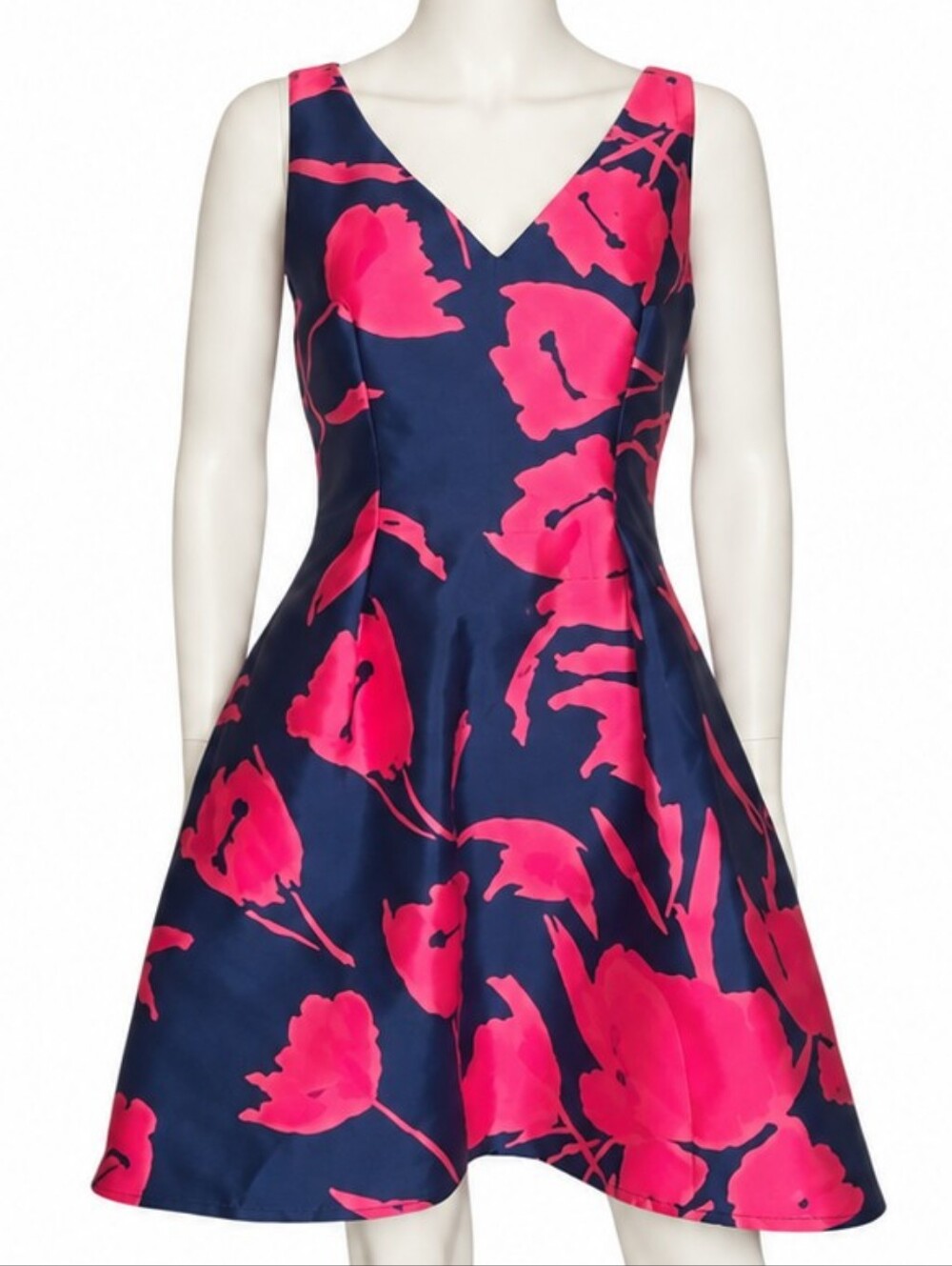 SACHIN + BABI | Calla Navy Pink Floral Jacquard Fit Flare Mini Dress US 4